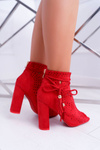 Dámske topánky na stĺpe Suede Red Corinne
