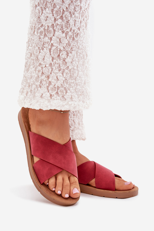 Dámské Pantofle Z Eko Kůže Bordové Lorana