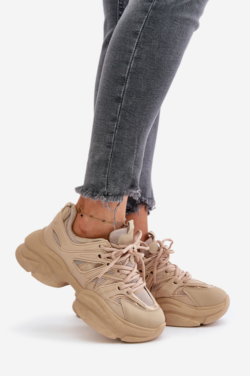 Dámské tenisky na masivní podrážce béžové Amoserna