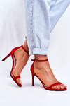 Dámske sandále na vysokom podpätku klasika Red Basilian