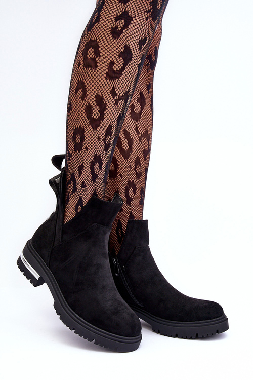 Čierna Lamehedella Cut -off topánky s výrezmi