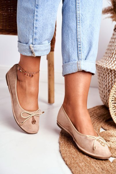 Dámské Baleríny Lu Boo Semiš béžové Layla