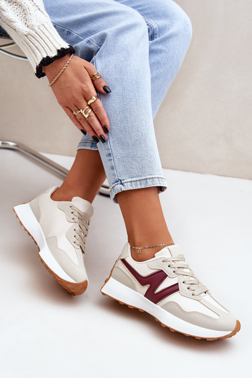 Dámské Sportovní Boty Tenisky Béžovo-Červené Britma