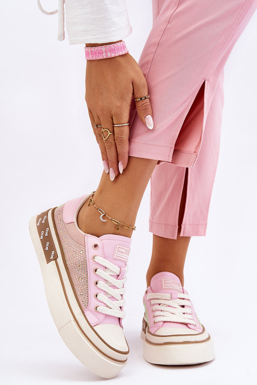 Ženské tenisky s kamienkami goe ll2n4057 ružová