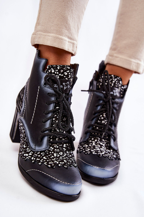 Dámské Boty Maciejka Kožené Černe 03190-20