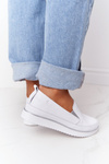 Dámské Kožené Tenisky Slip-On S.Barski Bílé