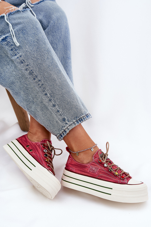 Dámske Tenisky Na Platforme Červené GOE RR2N4104