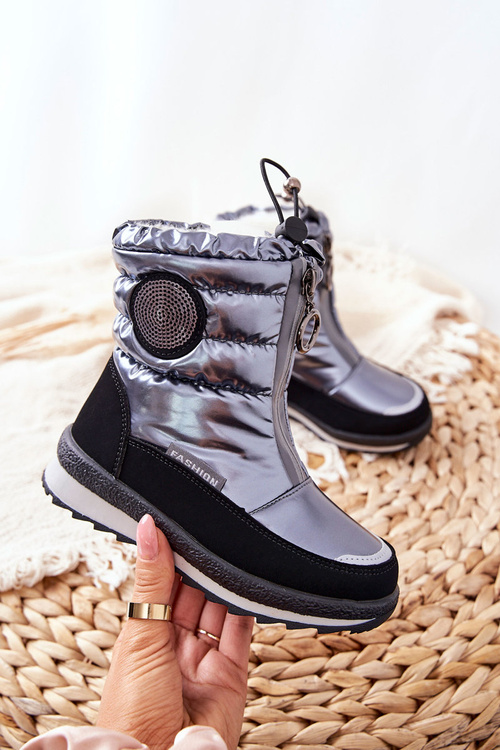 Vlněné Zateplené Sněhové Boty šedé Lucia
