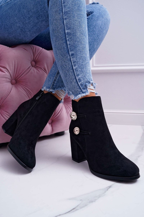 Dámske semišové topánky na post Black Barski 73-2