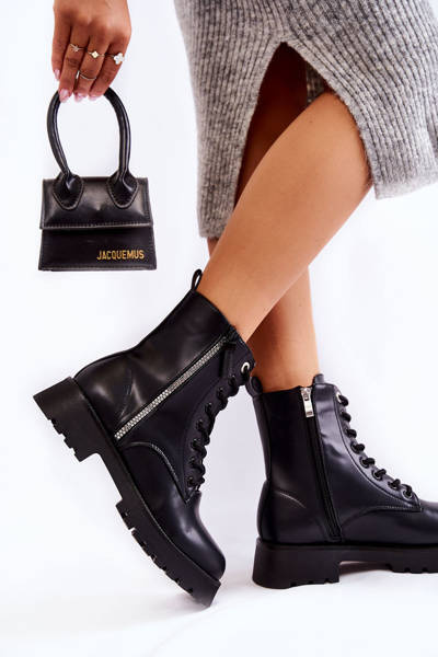 Klasické zateplené kozačky černé Romy