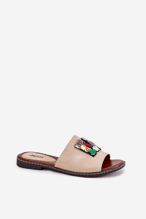 Dámské Pantofle Na Plochém Podpatku S Ozdobou Zlaté Clelione