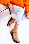Dámske semišové športové sandále Dark -BEIGE Harris