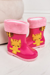 Detské izolované galoshes s ružovým mačiatkom