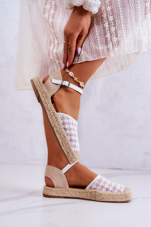 Dámské espadrilky se sponou bílé Charlene