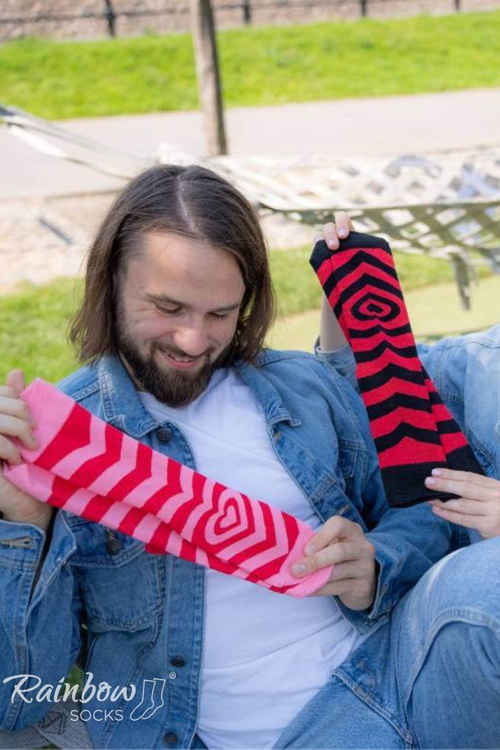 Ponožky COUPLE BOX 2 Páry Krabička Srdce Rainbow Socks