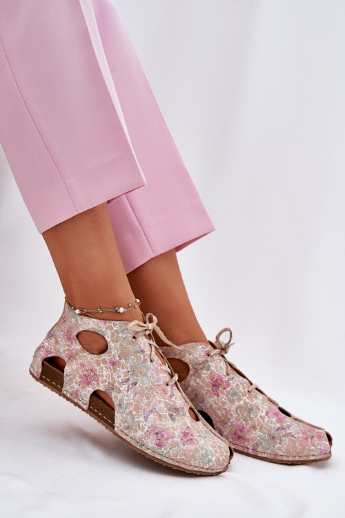 Vzorované Kožené Čižmy Maciejka 03426-48 Béžové