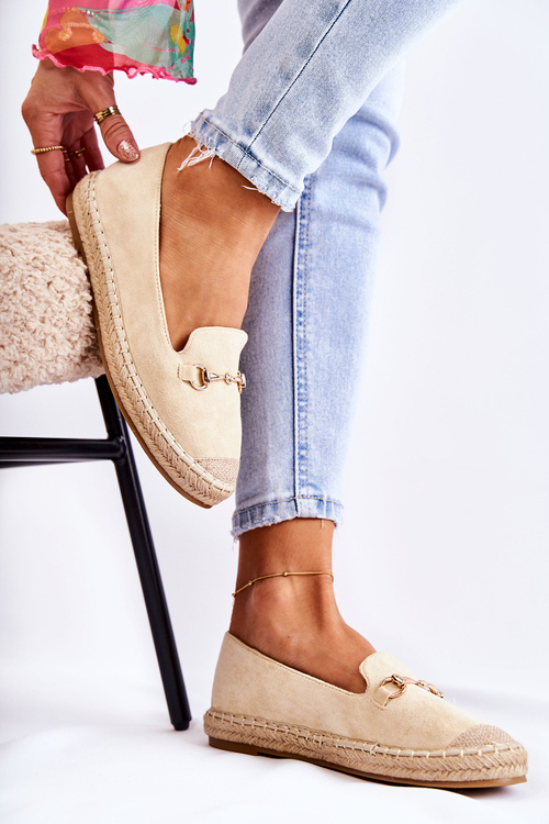 Klasický sklz -v dámskej béžovej Oresa espadrilles