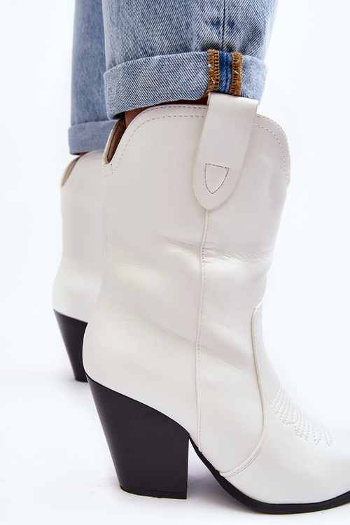 Dámské Cowboy Boty Na Podpatku Bílé Melaitia