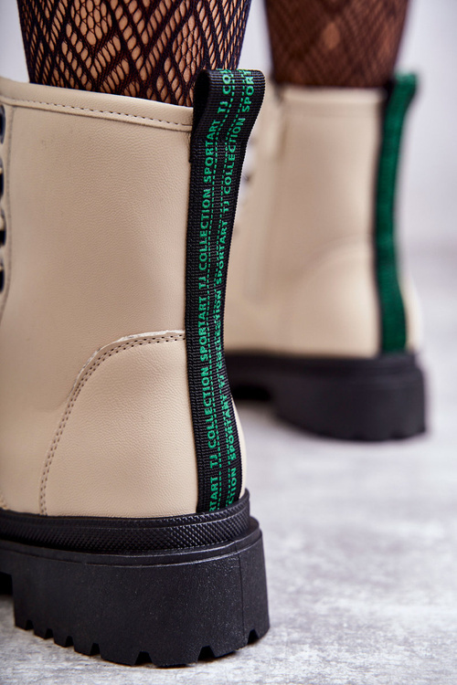 Dámské kožené boty Workers Světle béžové Denila