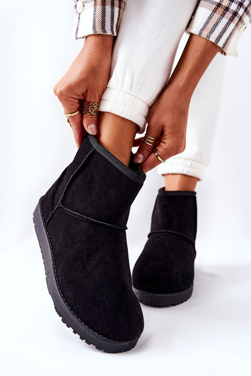 Sněhové Boty Izolovane S Kožešinou černé Vicandi