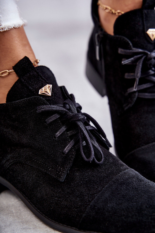 Suede Boots Lace -up Nicole 2781 čierna