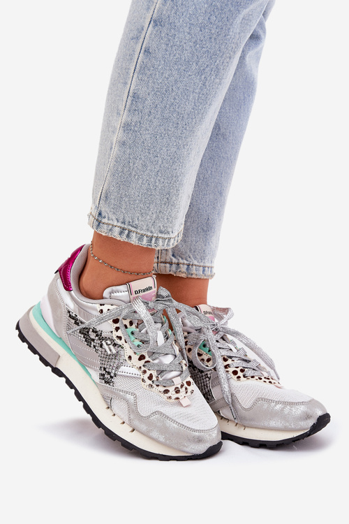 Semišové Sportovní Boty Tenisky Dámské D.Franklin Ztlumená Bílá DFSH387005