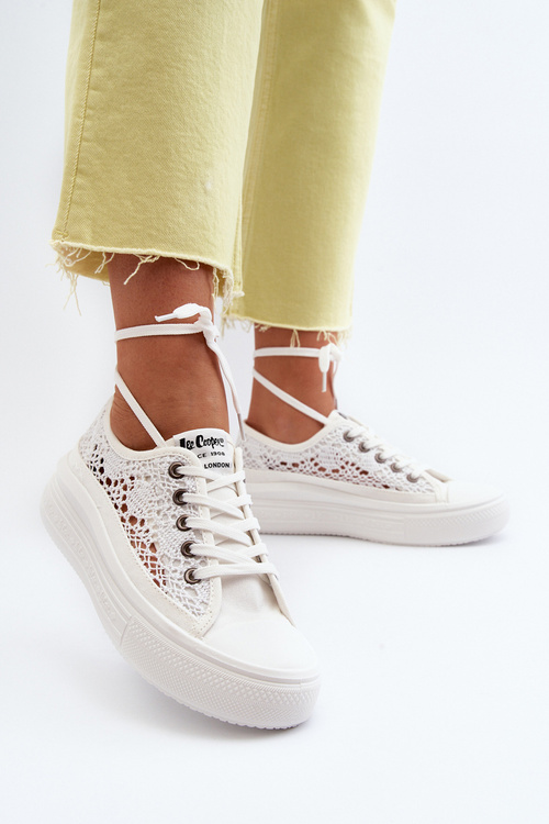 Dámské krajkové tenisky Lee Cooper LCW-23-44-1617 bílé