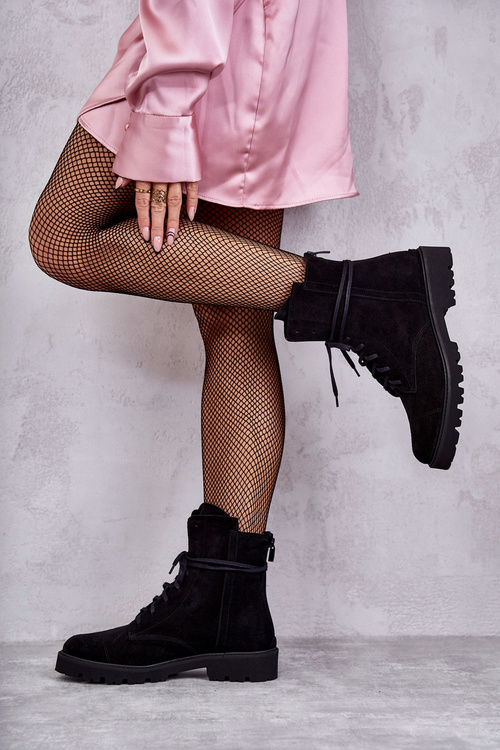 Semišové topánky na čiernom zipsu Nicole 2754