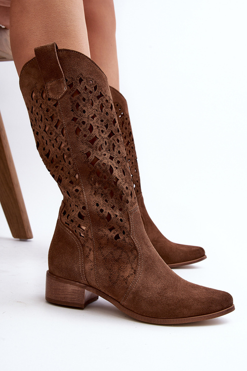 Zazoo 3403 Prezradené Dámske Topánky Na Nízkom Podpätku Hnedé