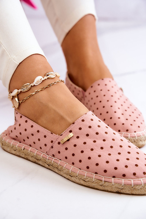 Dámské espadrilky s puntíky Big Star JJ274869 Růžové