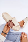 Dámské lehké pěnové pantofle Bear Motiv Béžove Parisso