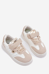 Športové Topánky Sneakers Dievčenské Na Suchý Zips Béžové Zarina