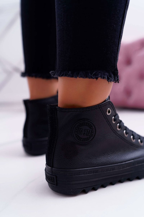 Dámské Tenisky Big Star Vysoké zateplené Černé EE274110