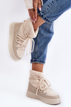 Dámske snehové topánky na platforme Ahatissa Light Beige Platform