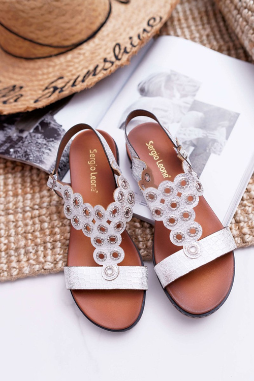 Dámske ploché sandále Sergio Leone SK012 Biely Livian