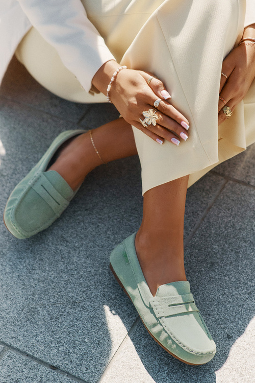 Dámské Semišové Mokasíny Big Star RR274945 Zelené