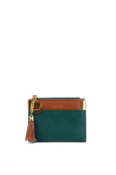 Malá kožená peňaženka modro-hnedá kap