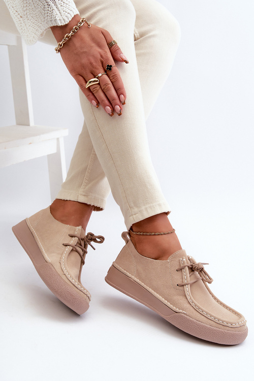 Dámské semišové polobotky Sergio Leone SP021 Beige