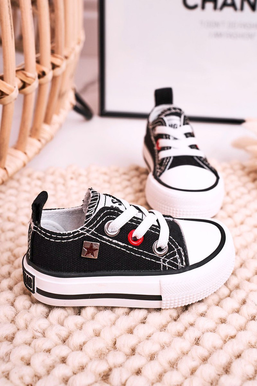 Klasické detské nízko veľké hviezdy HH374194 Čierne tenisky