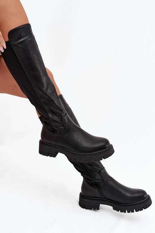 Izolované dámske čižmy na zips čierne Harlina