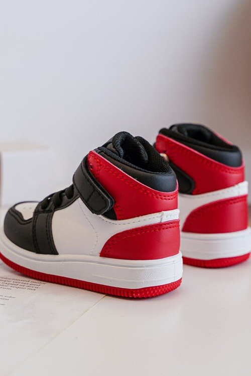 Dětské vysoké sportovní boty bílo-červené Teredite