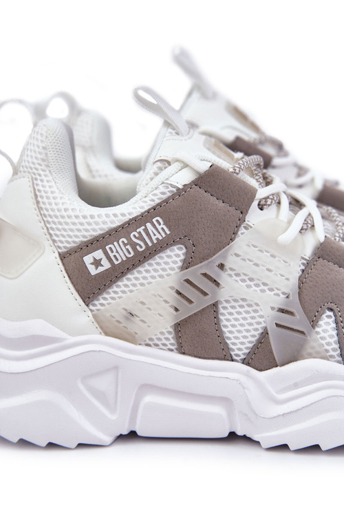 Ľahké pánske športové topánky veľká hviezda KK174055 biela