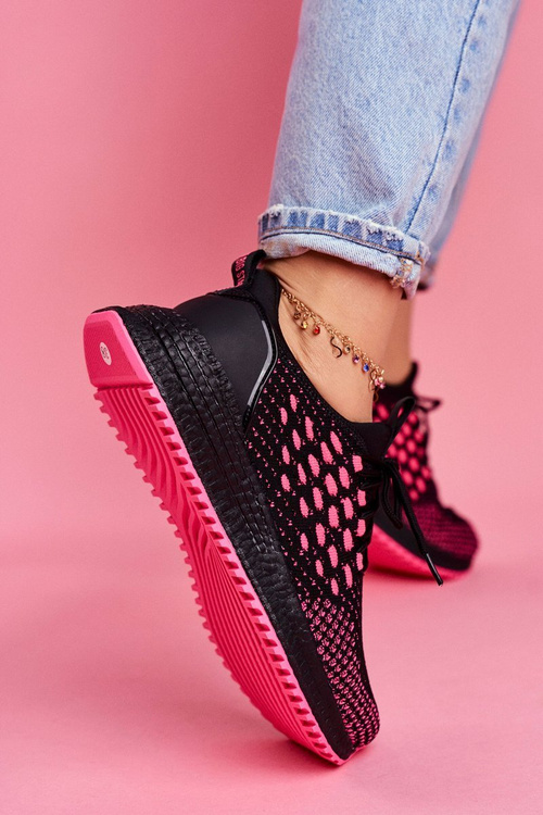 Dámske športové topánky tenisky Big Star Black Fuchsia FF274964