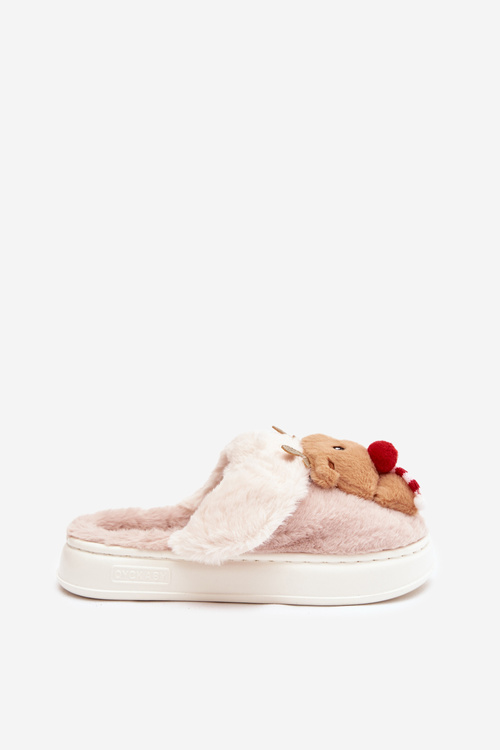 Vianočné kožené domácich papuče ženy sob béžová Ilianne