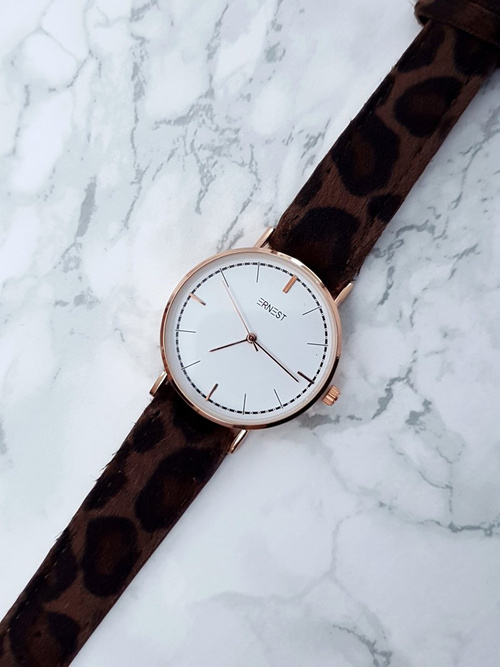 Dámské Hodinky Ernest Panthere hnědé