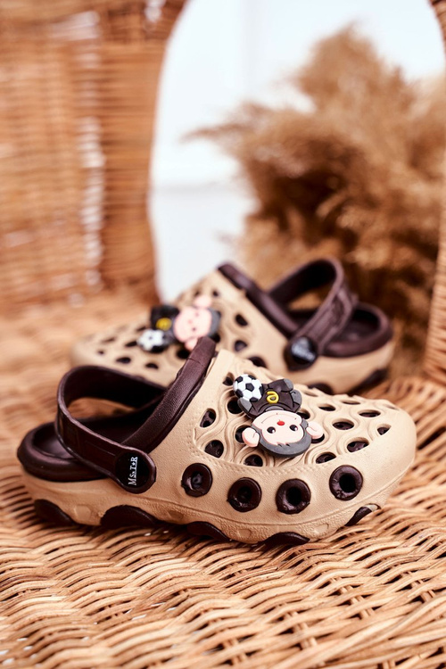 Dětské žabky Pěnové Kroks Hnědý Opice Footballer