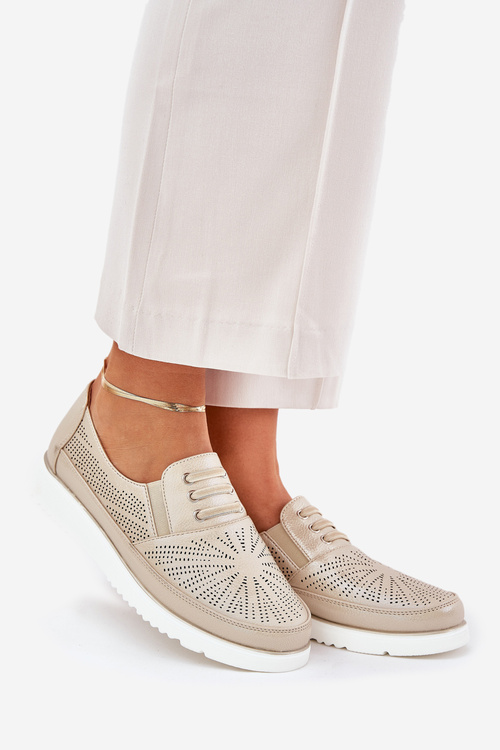 Dámské Polobotky Nazouvací S Děrováním Zlaté Azethia