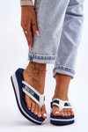 Ženské flip -flops flip -flops on kliny veľká hviezda HH274A094 NAVY BLUE