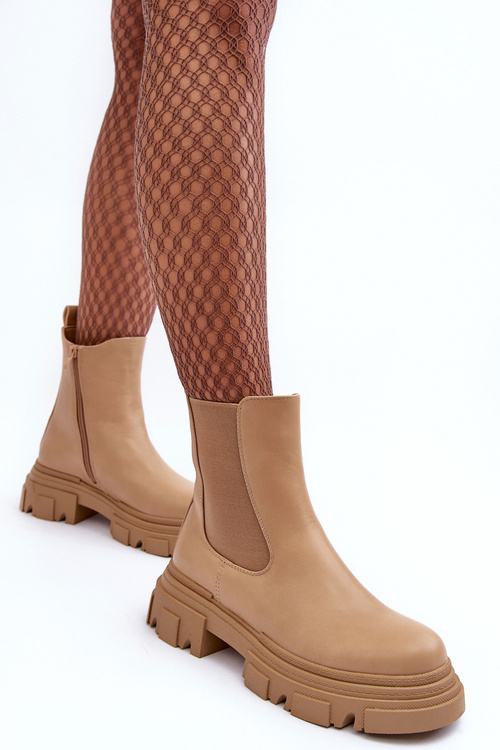 Ploché topánky Jodhpur a béžová solita