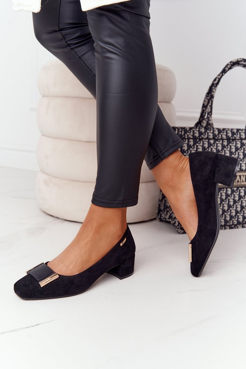 Semišové vysoké podpätky Sergio Leone PB142 čierna